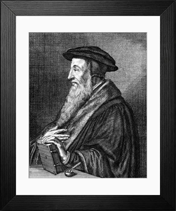 Framed Print : Jean Calvin, 16th century French theologian, (c1636-1689). Artist: Conrad Meyer Framed Print : Jean Calvin, 16th century French theologian, (c1636-1689). Artist: Conrad Meyer