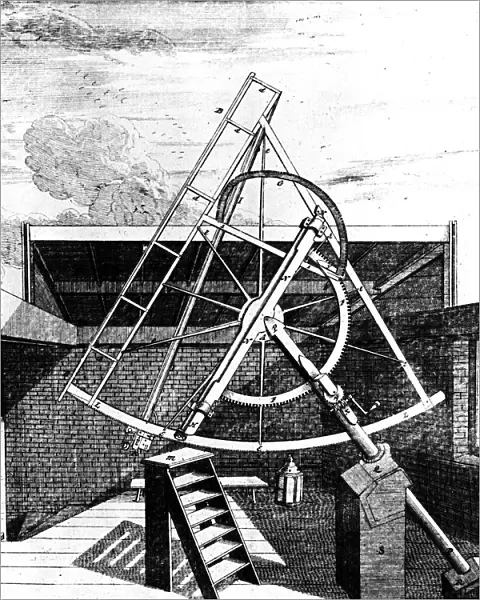 Flamsteeds equatorially mounted sextant fitted with telescope, 1725