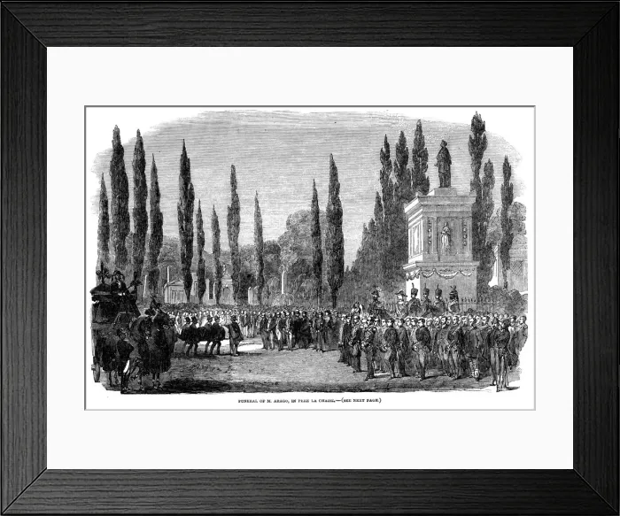 Framed Print : Funeral of Francois Arago, French astronomer, physicist and politician, Paris, 5 October 1853 Framed Print : Funeral of Francois Arago, French astronomer, physicist and politician, Paris, 5 October 1853