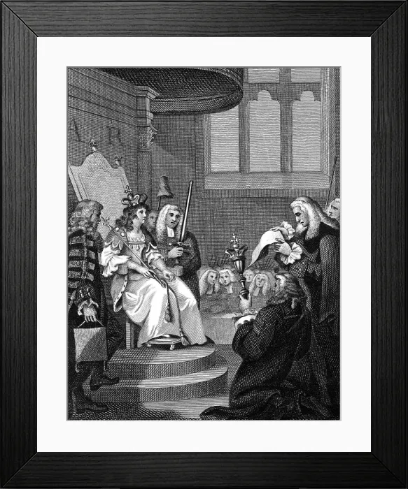 Framed Print : The Act of Union between England and Scotland being read before Queen Anne, 1826 Framed Print : The Act of Union between England and Scotland being read before Queen Anne, 1826