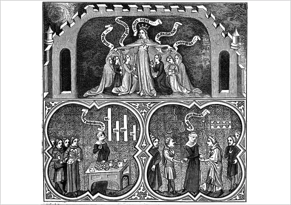 Allegory of Justice, from Aristotles Ethics, 14th century