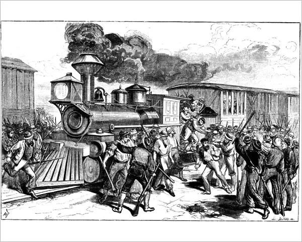 Riot by railway workers at Martinsbury on the Baltimore and Ohio Railroad, August, 1877