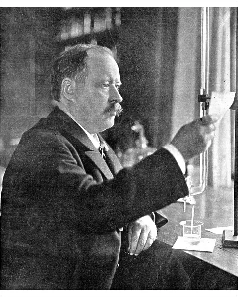Svante Arrhenius (1859-1927), Swedish physicist and chemist in his laboratory, 1909