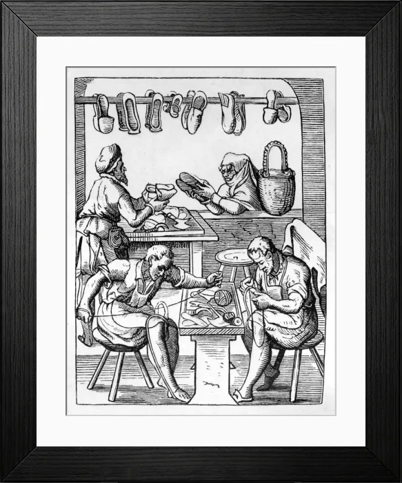 Framed Print : Shoemaker, c1559-1591. Artist: Jost Amman Framed Print : Shoemaker, c1559-1591. Artist: Jost Amman