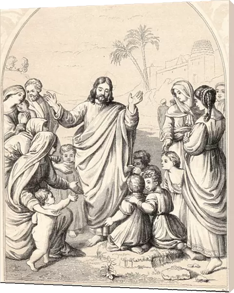 Christ blessing the little children, c1880
