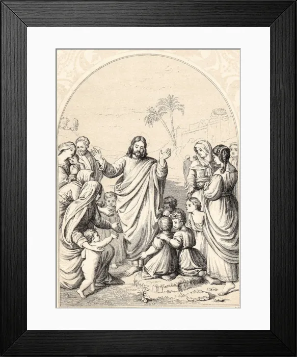 Framed Print : Christ blessing the little children, c1880 Framed Print : Christ blessing the little children, c1880