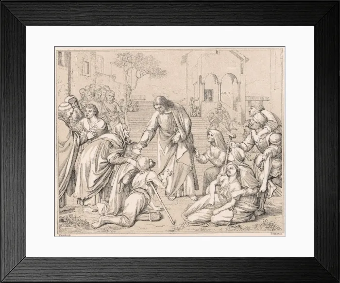 Framed Print : Jesus healing the multitudes, c1880 Framed Print : Jesus healing the multitudes, c1880