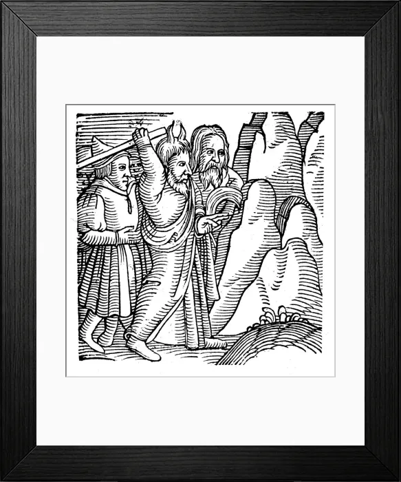 Framed Print : Moses striking the rock in the wilderness and producing water, 1557 Framed Print : Moses striking the rock in the wilderness and producing water, 1557