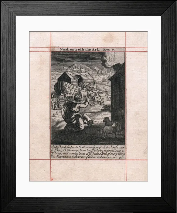 Framed Print : Noahs Ark - the animals going in two by two, 1716 Framed Print : Noahs Ark - the animals going in two by two, 1716