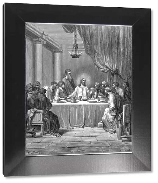 Jesus and his disciples at the Last Supper, 1866. Artist: Gustave Dore