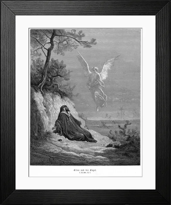 Framed Print : Elijah goes into wilderness and asks to die, but an angel comes and bids him arise and eat, 1866