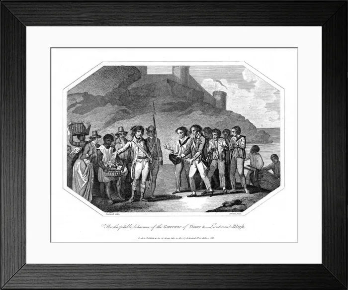Framed Print : William Bligh, British naval officer received by the Governor of Timor, 14 June 1789 (1802) Framed Print : William Bligh, British naval officer received by the Governor of Timor, 14 June 1789 (1802)