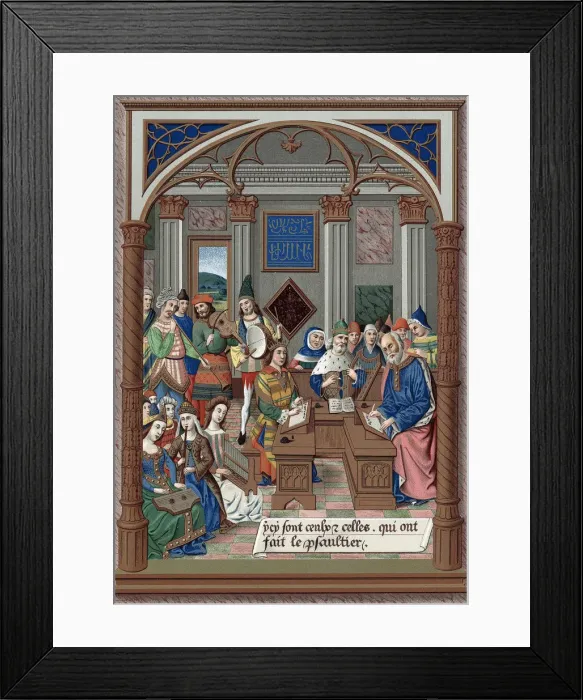 Framed Print : King Rene and his musical court, 15th century Framed Print : King Rene and his musical court, 15th century