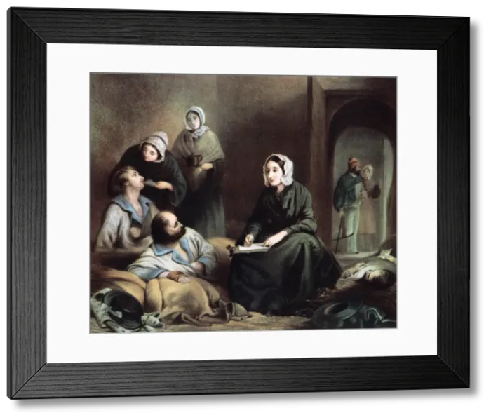 Framed Print : Florence Nightingale, British nurse and hospital reformer, at Scutari Hospital, Turkey, 1855 Framed Print : Florence Nightingale, British nurse and hospital reformer, at Scutari Hospital, Turkey, 1855
