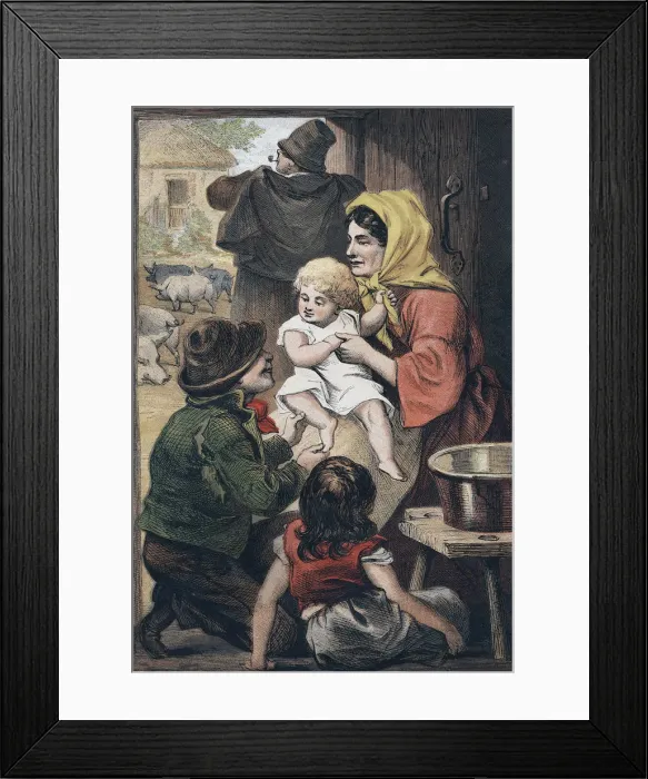 Framed Print : This little pig... infant amusement rhyme, c1860 Framed Print : This little pig... infant amusement rhyme, c1860