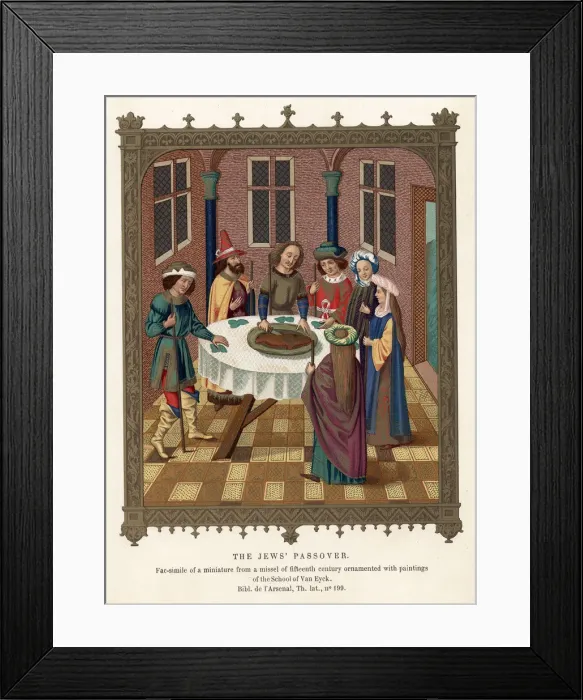 Framed Print : Passover. After a miniature from a 15th century missal Framed Print : Passover. After a miniature from a 15th century missal