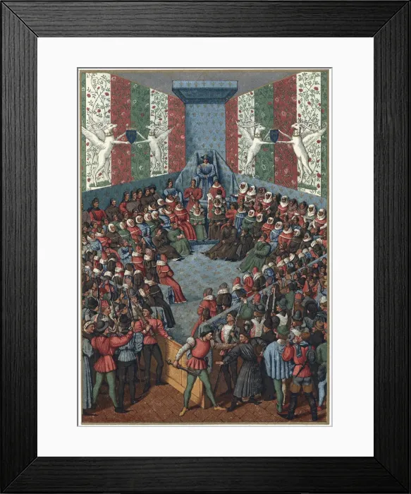 Framed Print : Trial of Jean II, Duke of Alencon, 1458 Framed Print : Trial of Jean II, Duke of Alencon, 1458