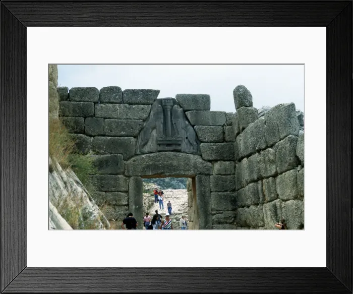 Framed Print : Lion Gate, Mycenae, Greece, c1250 BC Framed Print : Lion Gate, Mycenae, Greece, c1250 BC