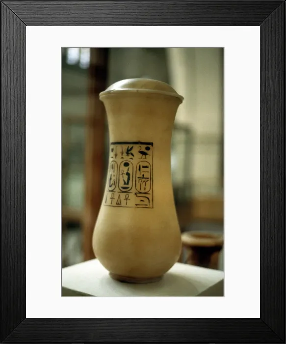 Framed Print : Canopic jar, vessel used for burial of embalmed viscera, Ancient Egyptian Framed Print : Canopic jar, vessel used for burial of embalmed viscera, Ancient Egyptian