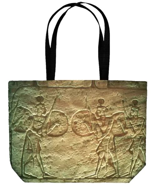 Limestone relief showing Hittite soldiers, Temple of Abu Simbel, Egypt, 14th-13th century BC