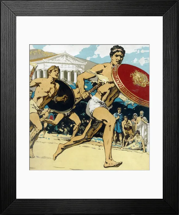 Framed Print : Ancient Olympic Games: the relay race, 1922 Framed Print : Ancient Olympic Games: the relay race, 1922