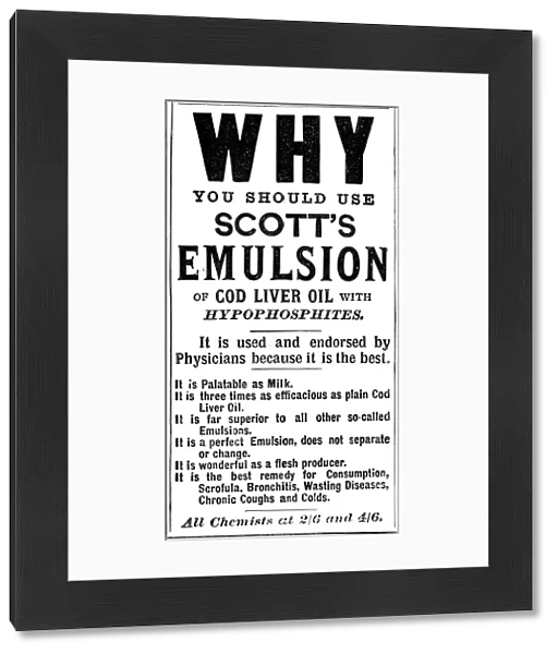 Magazine advertisement for Scotts Emulsion of Cod Liver Oil, 1890