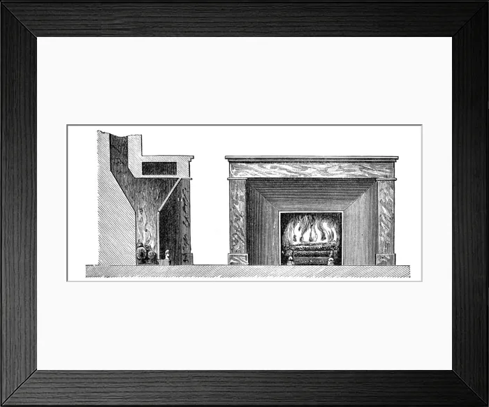Framed Print : Rumfords fireplace, c1880 Framed Print : Rumfords fireplace, c1880