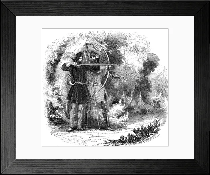 Framed Print : Robin Hood, legendary English folk hero and outlaw and champion of the poor, early 19th century Framed Print : Robin Hood, legendary English folk hero and outlaw and champion of the poor, early 19th century