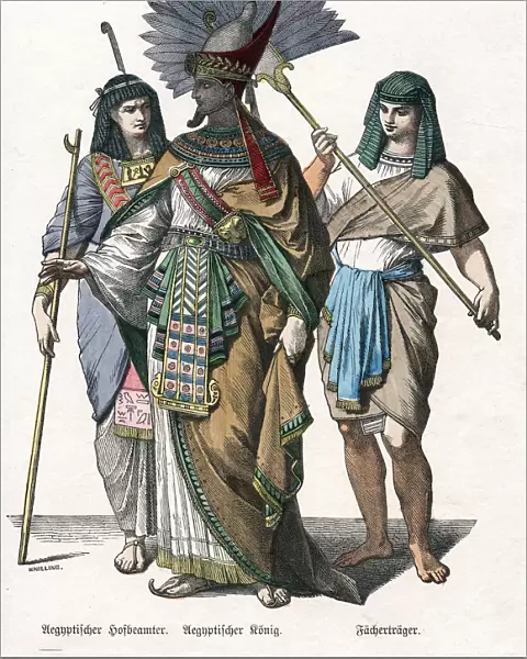 Egyptian king and male attendants, mid 19th century. Artist: Knilling