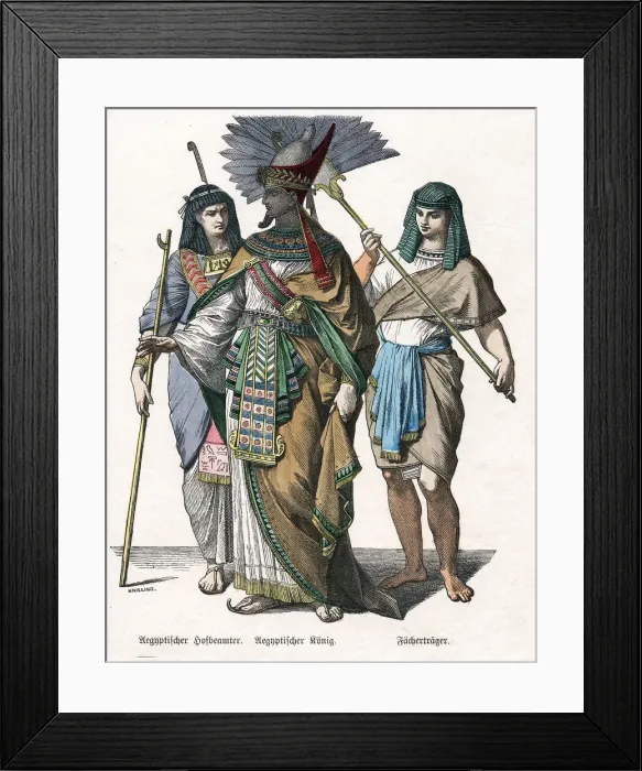 Framed Print : Egyptian king and male attendants, mid 19th century. Artist: Knilling Framed Print : Egyptian king and male attendants, mid 19th century. Artist: Knilling