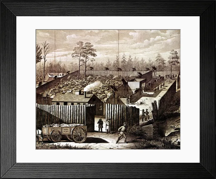 Framed Print : Prison stockade at Andersonville, Georgia, American Civil War, 1861-1865 Framed Print : Prison stockade at Andersonville, Georgia, American Civil War, 1861-1865