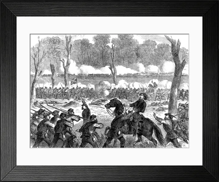 Framed Print : Confederate General Hood wounded at the battle of Chickamauga, American Civil War, 1863 Framed Print : Confederate General Hood wounded at the battle of Chickamauga, American Civil War, 1863