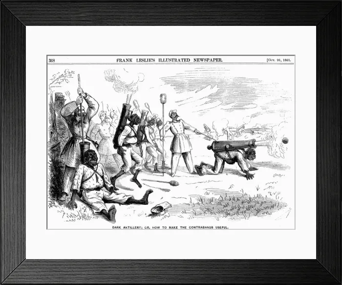Framed Print : Dark Artillery; or, How to Make the Contrabands Useful, American Civil War, 1861 Framed Print : Dark Artillery; or, How to Make the Contrabands Useful, American Civil War, 1861