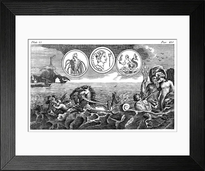 Framed Print : Roman god Neptune, 18th century Framed Print : Roman god Neptune, 18th century