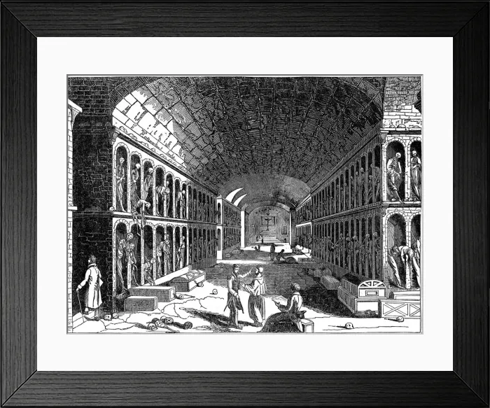 Framed Print : Catacomb of the Capuchin (Franciscan) convent, Palermo, Sicily, 1833 Framed Print : Catacomb of the Capuchin (Franciscan) convent, Palermo, Sicily, 1833