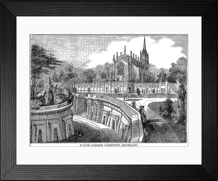 Framed Print : North London Cemetery, Highgate, 1838 Framed Print : North London Cemetery, Highgate, 1838