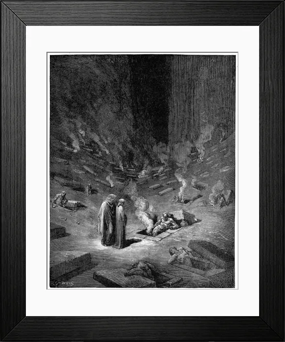 Framed Print : Hell: the city of Dis, Roman god of the underworld, 1863. Artist: Gustave Dore Framed Print : Hell: the city of Dis, Roman god of the underworld, 1863. Artist: Gustave Dore