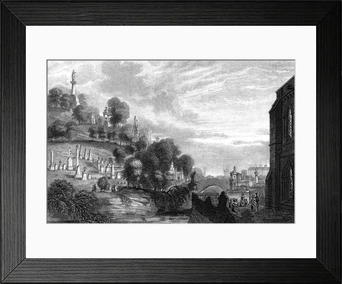 Framed Print : Necropolis (cemetery) in Glasgow, 1888 Framed Print : Necropolis (cemetery) in Glasgow, 1888