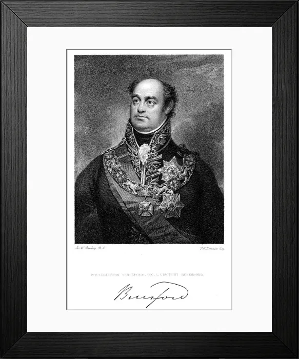Framed Print : William Carr Beresford, Viscount Beresford, British soldier. Artist: Peltro William Tomkins Framed Print : William Carr Beresford, Viscount Beresford, British soldier. Artist: Peltro William Tomkins
