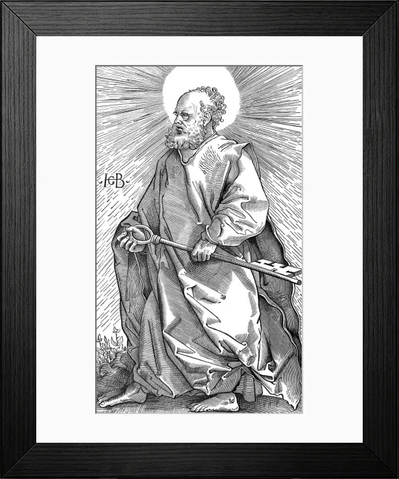 Framed Print : St Peter holding his symbol of a key, c1490-1550. Artist: Hans Baldung Framed Print : St Peter holding his symbol of a key, c1490-1550. Artist: Hans Baldung
