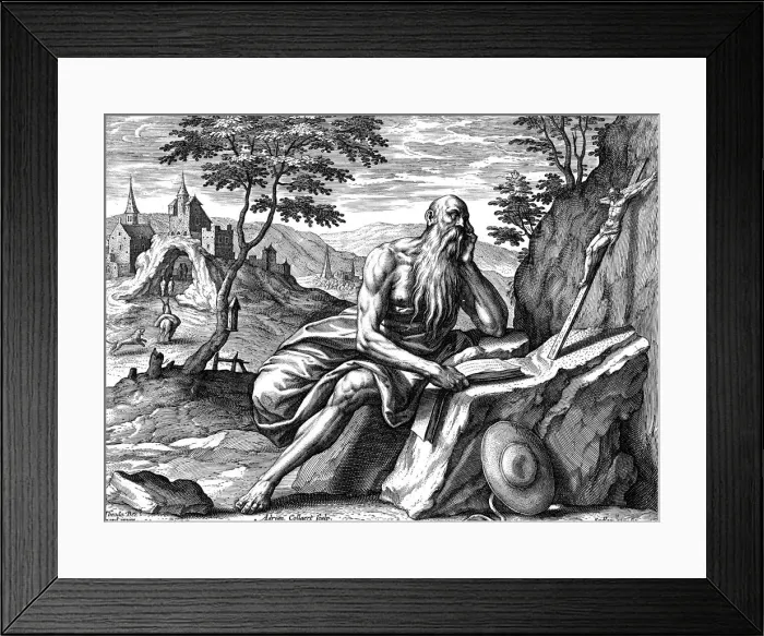 Framed Print : St Jerome, c1540-1567. Artist: Adriaen Collaert Framed Print : St Jerome, c1540-1567. Artist: Adriaen Collaert