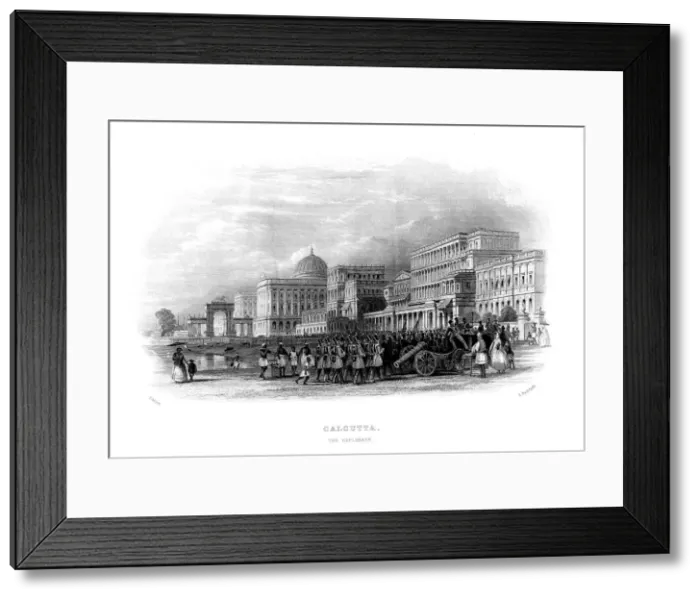 Framed Print : British troops parading on the esplanade, Calcutta, India, mid 19th century Framed Print : British troops parading on the esplanade, Calcutta, India, mid 19th century
