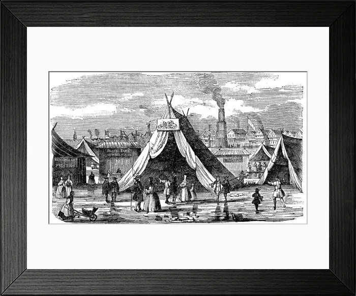 Framed Print : Frost Fair on the Thames at London, 1734-1740 (1838) Framed Print : Frost Fair on the Thames at London, 1734-1740 (1838)