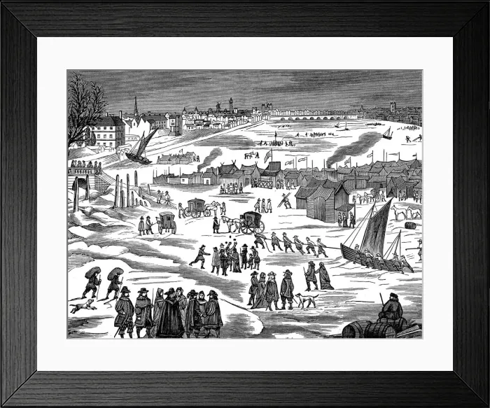 Framed Print : Frost Fair on the Thames at London, 1683 Framed Print : Frost Fair on the Thames at London, 1683