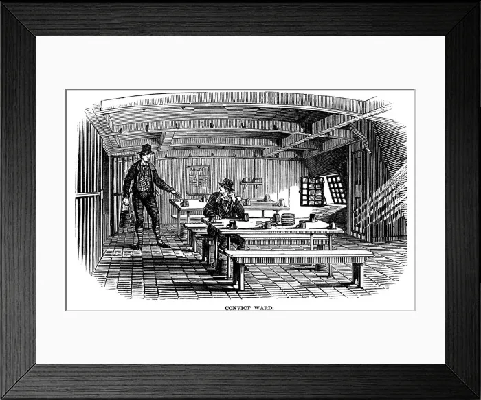 Framed Print : Convict ward on board the prison hulk Warrior at Woolwich, London, 1848 Framed Print : Convict ward on board the prison hulk Warrior at Woolwich, London, 1848
