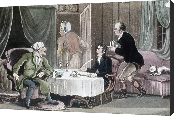Doctor Syntax making his will, c1816. Artist: Thomas Rowlandson