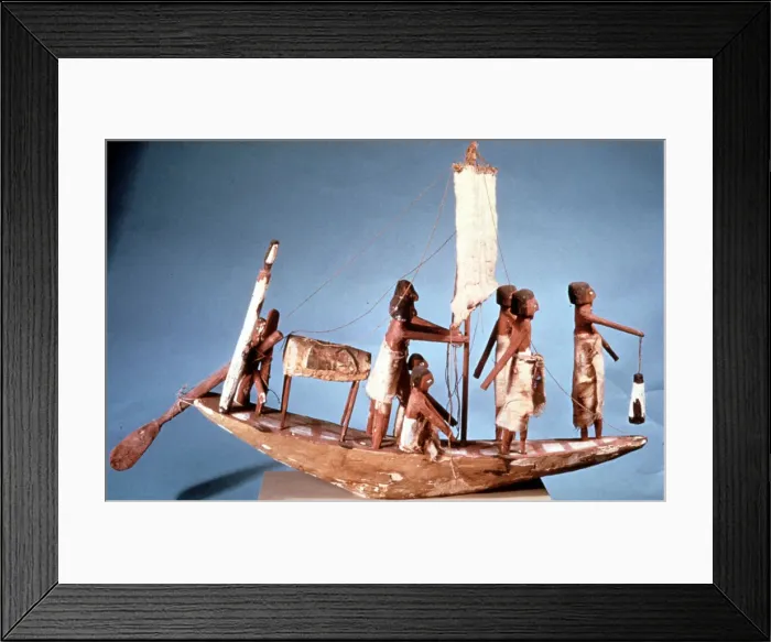 Framed Print : Funerary boat of painted wood, 9th Dynasty, Ancient Egypt, 2232-2140 BC