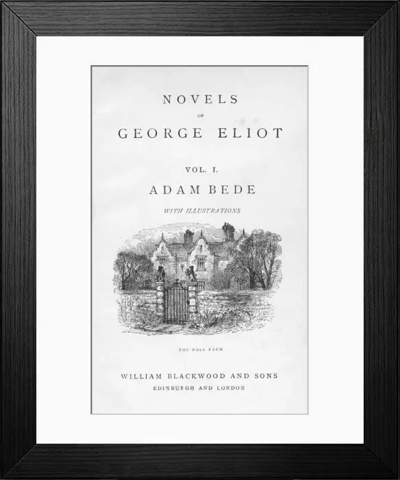 Framed Print : Title page of Adam Bede by George Eliot, c1885. Artist: William Small Framed Print : Title page of Adam Bede by George Eliot, c1885. Artist: William Small