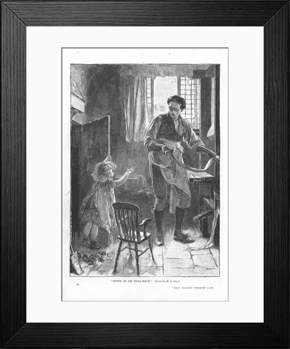 Framed Print : Scene from Silas Marner by George Eliot, 1882. Artist: Mary L Gow Framed Print : Scene from Silas Marner by George Eliot, 1882. Artist: Mary L Gow