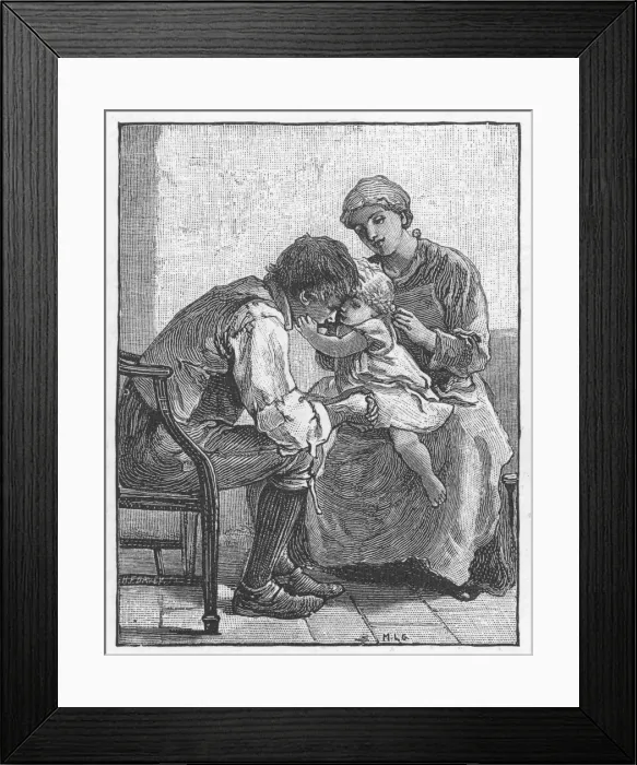 Framed Print : Scene from Silas Marner by George Eliot, 1882. Artist: Mary L Gow Framed Print : Scene from Silas Marner by George Eliot, 1882. Artist: Mary L Gow